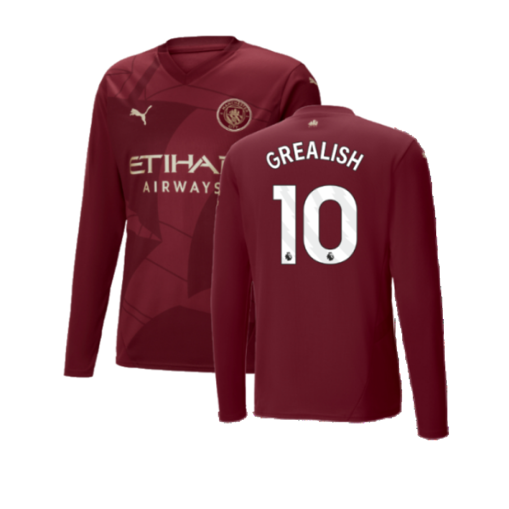 2024-2025 Man City Third Long Sleeve Shirt (Grealish 10)