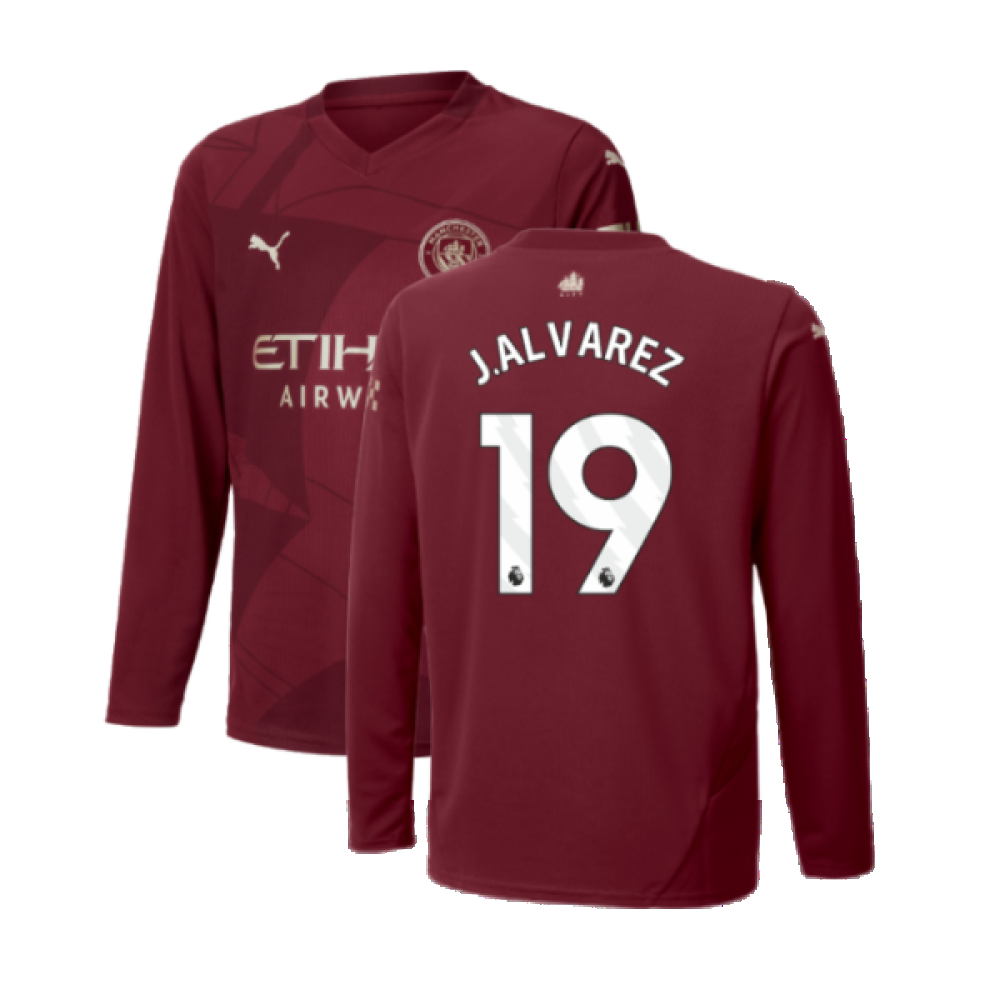 2024-2025 Man City Third Long Sleeve Shirt (Kids) (J.Alvarez 19)