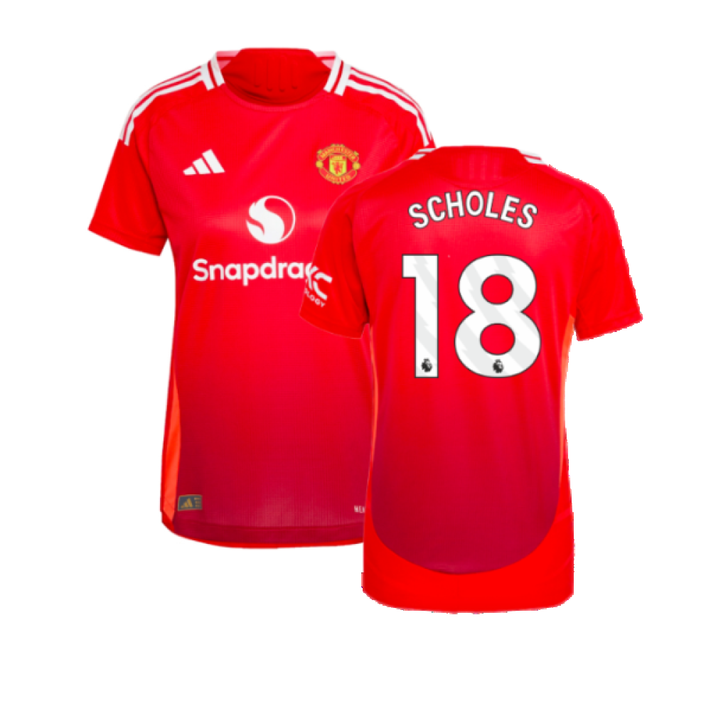 2024-2025 Man Utd Authentic Home Shirt (Womens) (Scholes 18)