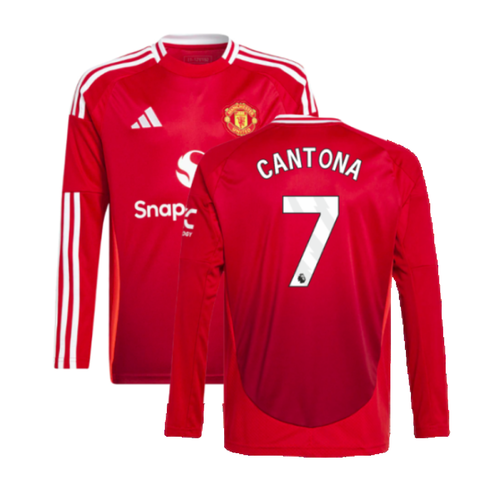 2024-2025 Man Utd Long Sleeve Home Shirt (Kids) (Cantona 7)