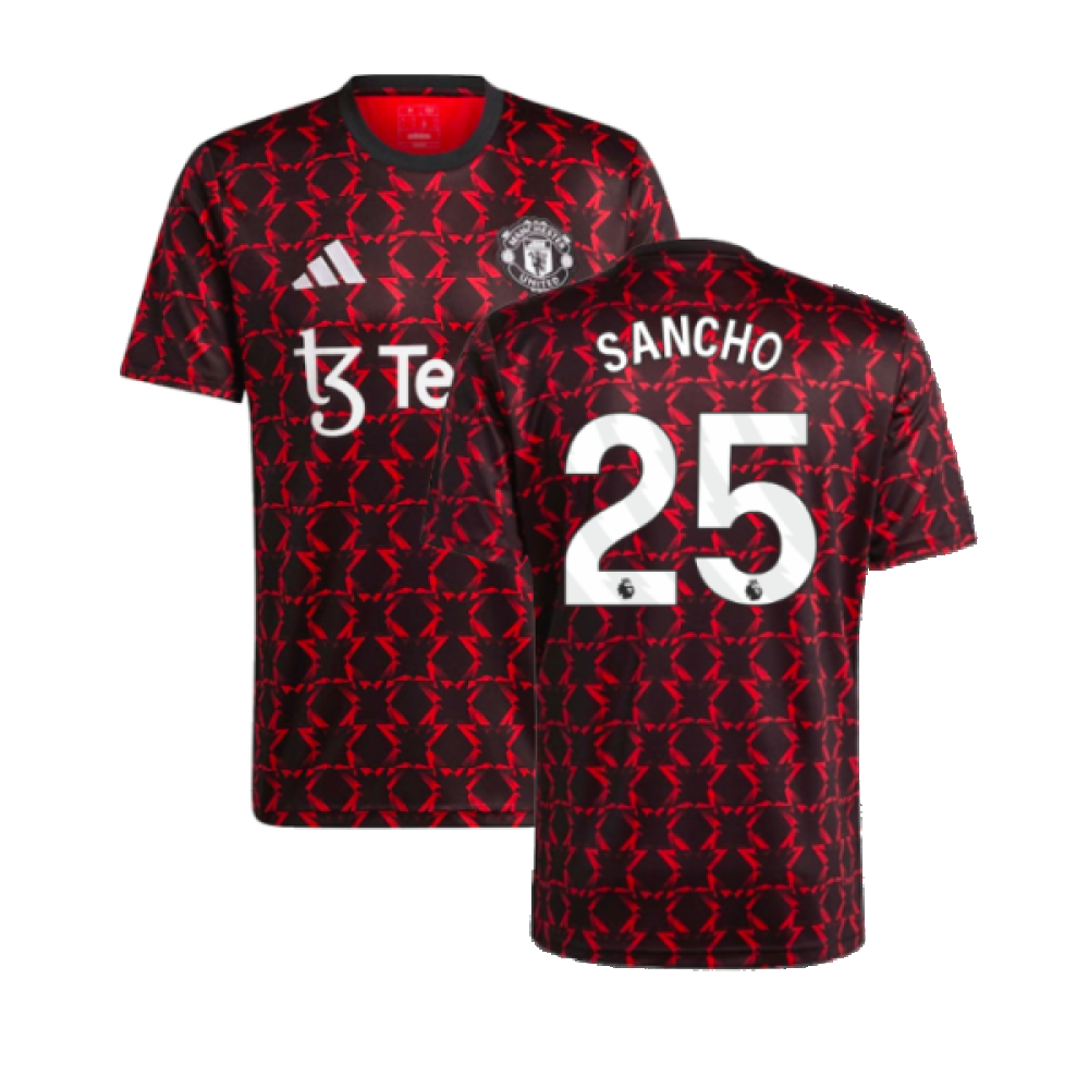 2024-2025 Man Utd Pre-Match Shirt (Black) (Sancho 25)