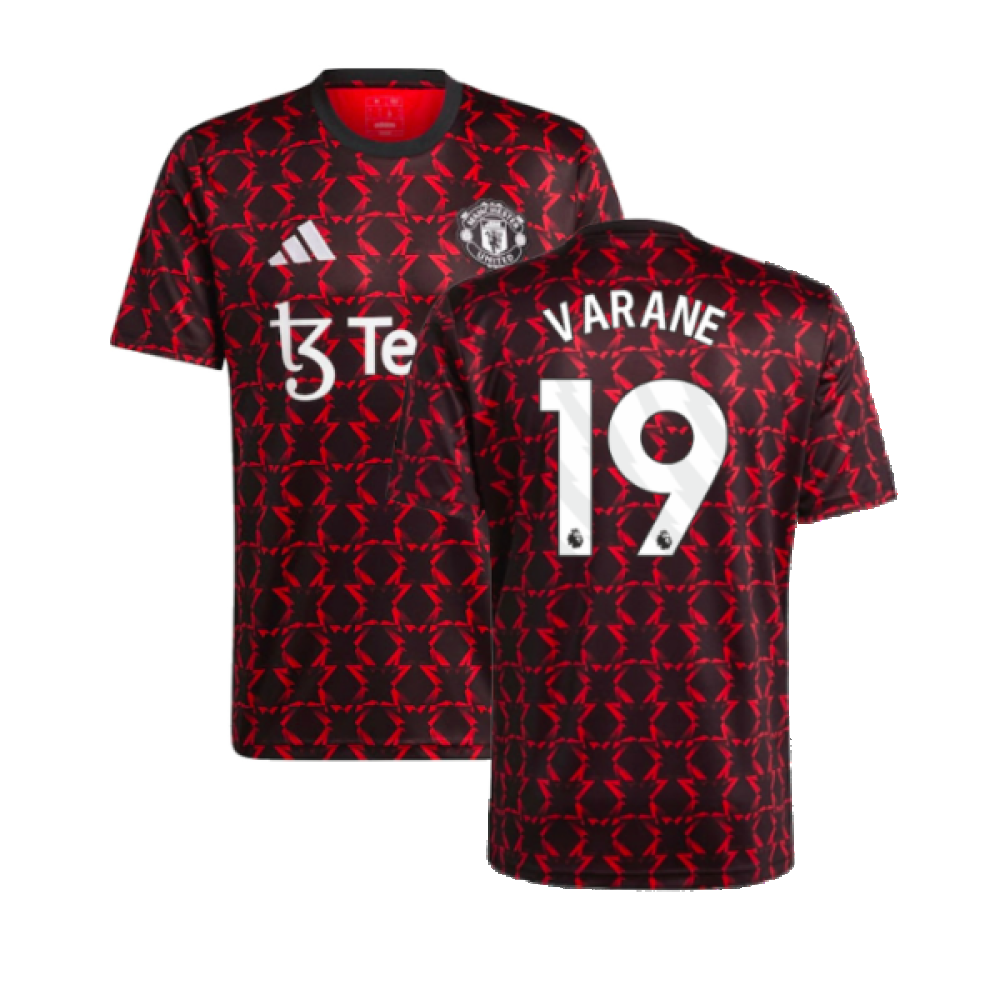 2024-2025 Man Utd Pre-Match Shirt (Black) (Varane 19)