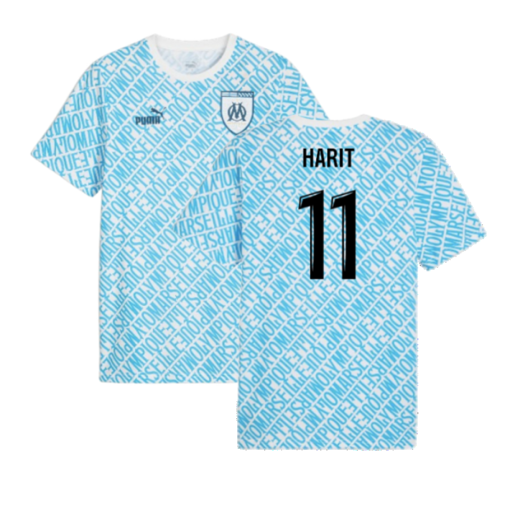 2024-2025 Marseille ftblCulture Tee AOP (Blue) (Harit 11)