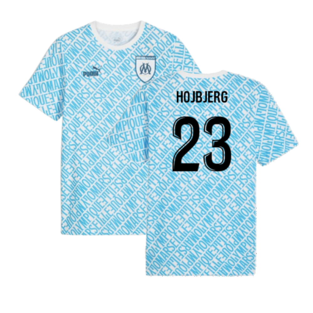 2024-2025 Marseille ftblCulture Tee AOP (Blue) (Hojbjerg 23)