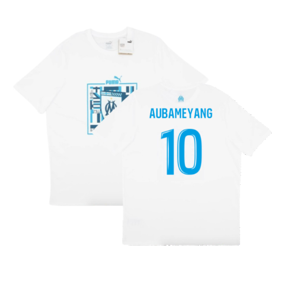 2024-2025 Marseille ftblCulture Tee (White) (Aubameyang 10)