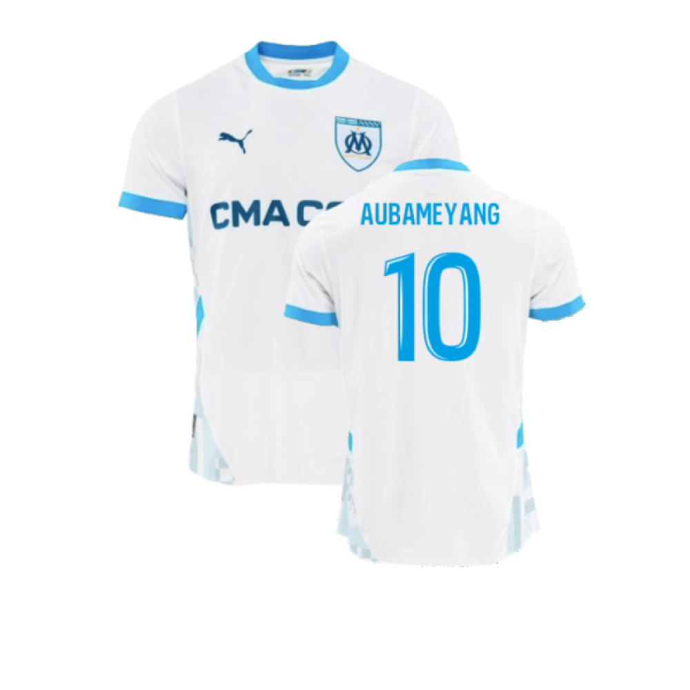 2024-2025 Marseille Home Authentic Shirt (Aubameyang 10)