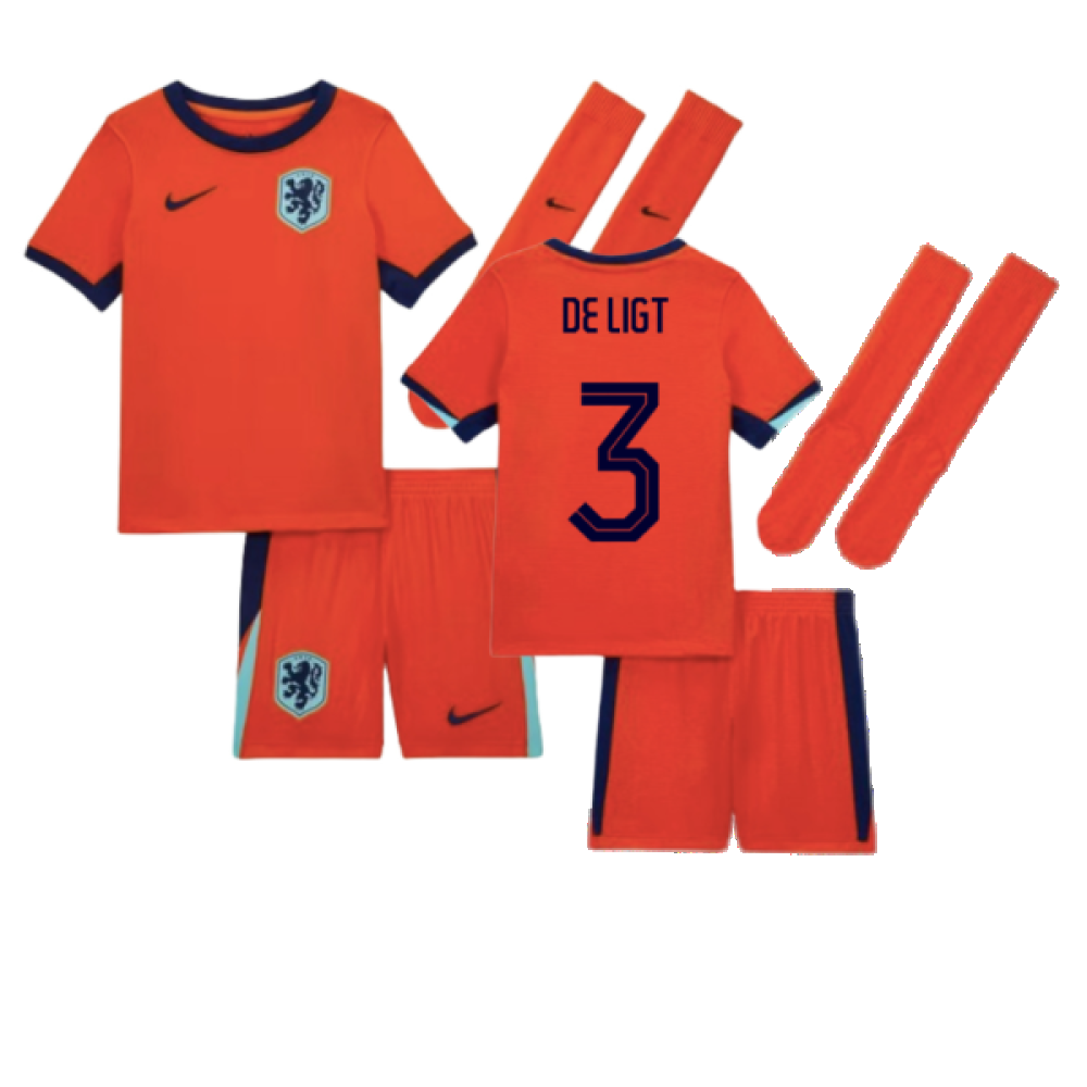 2024-2025 Netherlands Home Mini Kit (De Ligt 3)