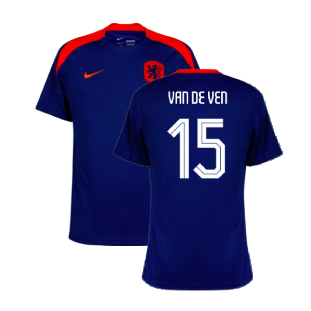 2024-2025 Netherlands Strike Dri-Fit Training Shirt (Royal) (Van De Ven 15)