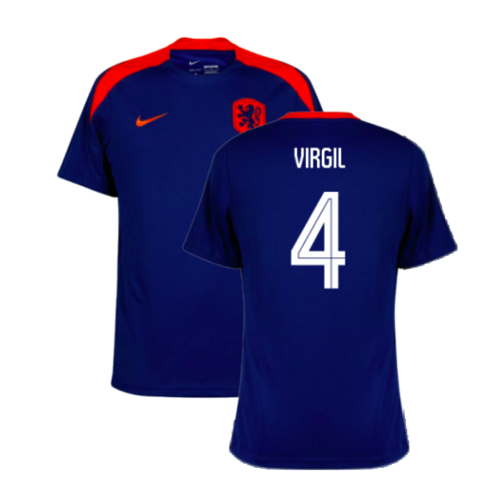 2024-2025 Netherlands Strike Dri-Fit Training Shirt (Royal) (Virgil 4)