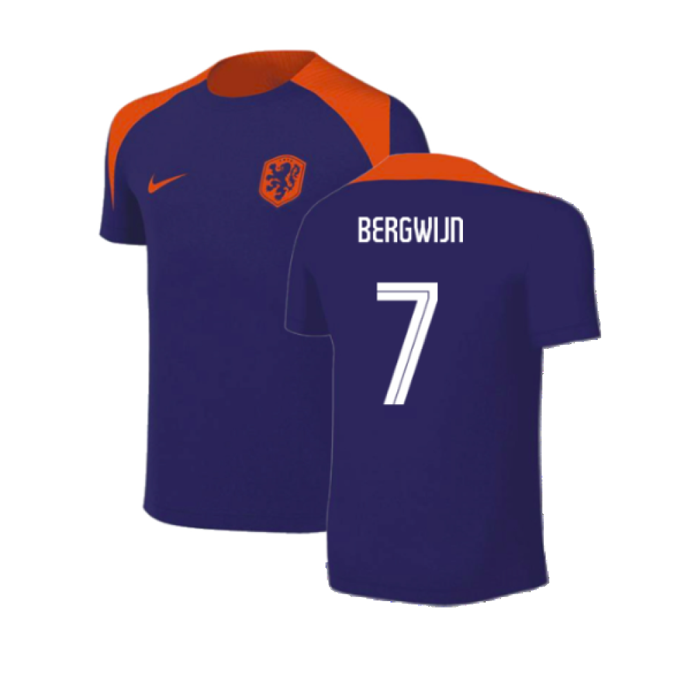 2024-2025 Netherlands Strike Training Shirt (Blue) - Kids (Bergwijn 25)