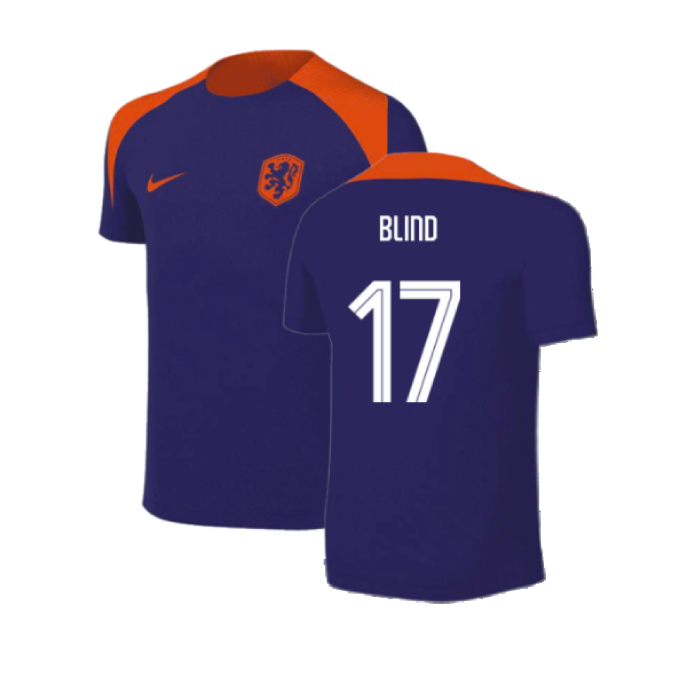 2024-2025 Netherlands Strike Training Shirt (Blue) - Kids (Blind 17)