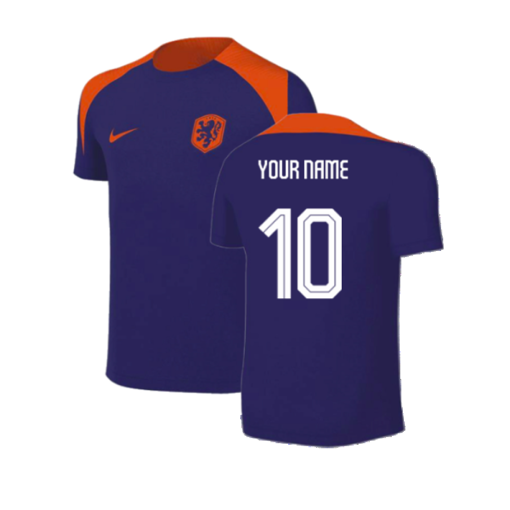 2024-2025 Netherlands Strike Training Shirt (Blue) - Kids (Your Name)