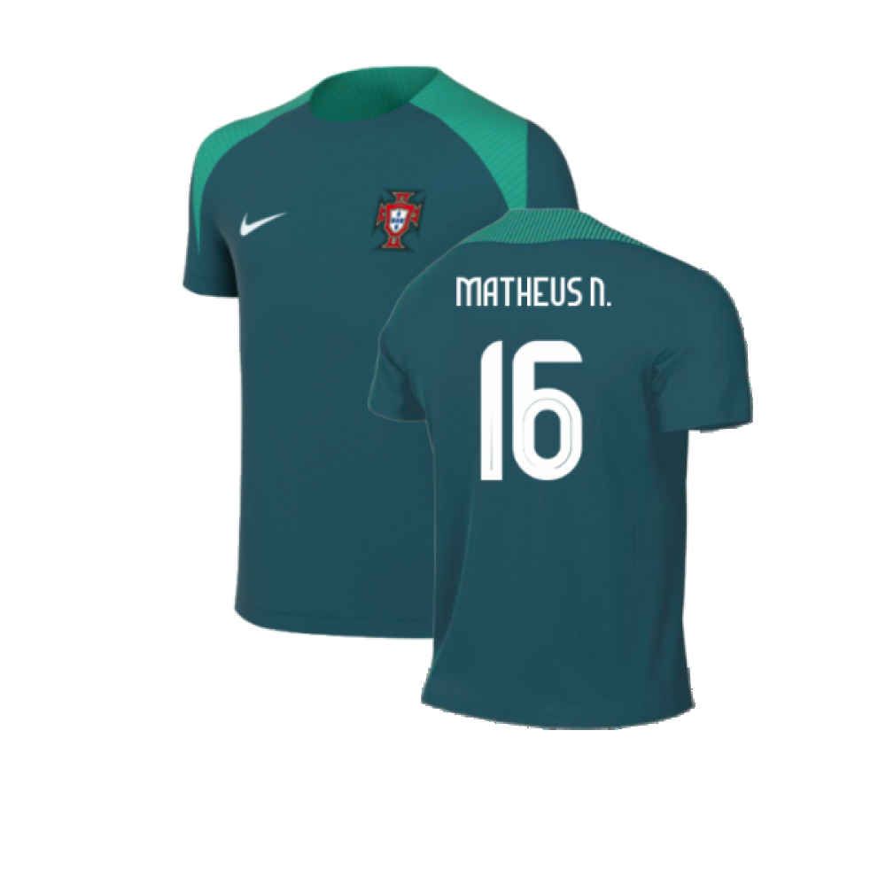 2024-2025 Portugal Dri-FIT Strike Training Shirt (Green) - Kids (Matheus N. 16)