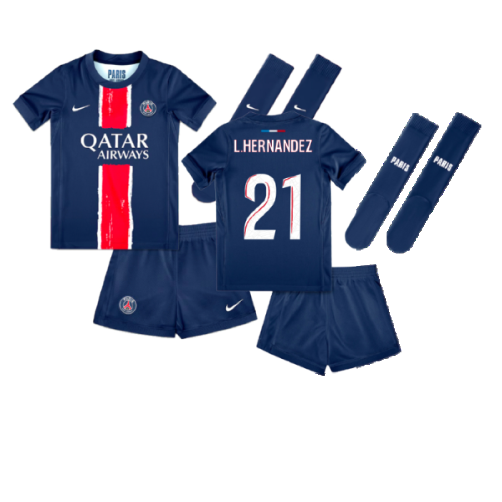 2024-2025 PSG Paris Saint Germain Home Mini Kit (L.Hernandez 21)