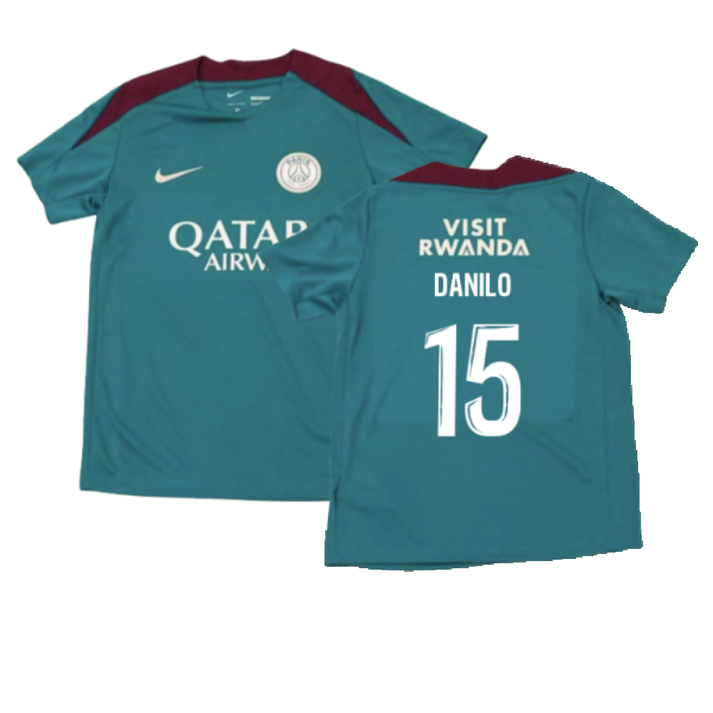 2024-2025 PSG Strike Dri-Fit Training Shirt (Teal) - Kids (Danilo 15)