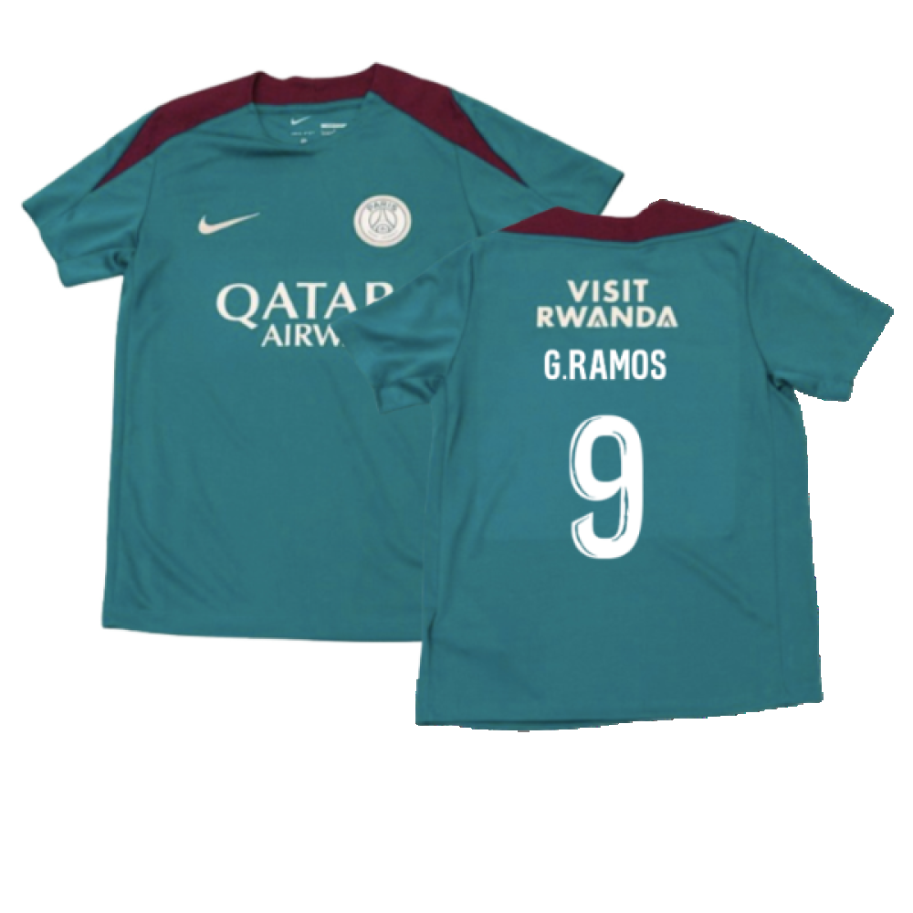 2024-2025 PSG Strike Dri-Fit Training Shirt (Teal) - Kids (G.Ramos 9)