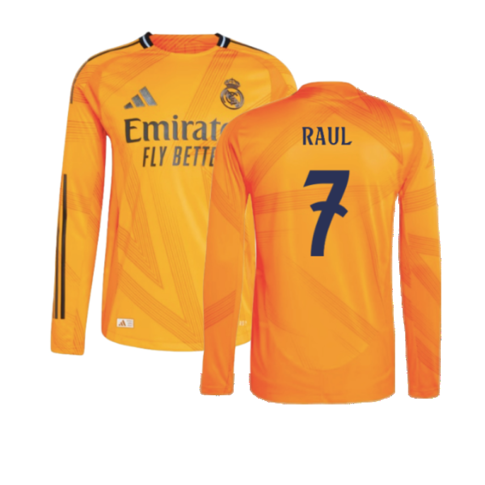 2024-2025 Real Madrid Authentic Long Sleeve Away Shirt (Raul 7)