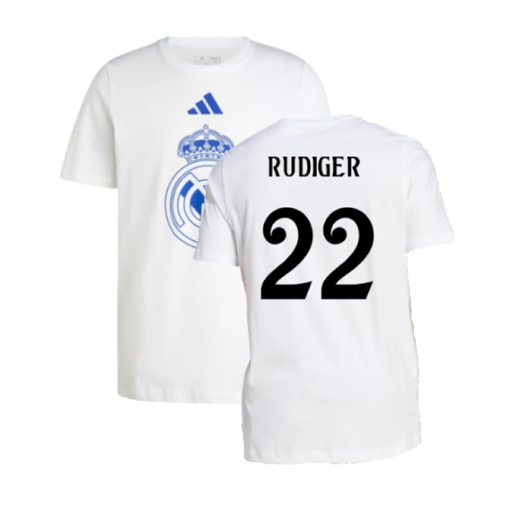 2024-2025 Real Madrid DNA Graphic Tee (White) (Rudiger 22)