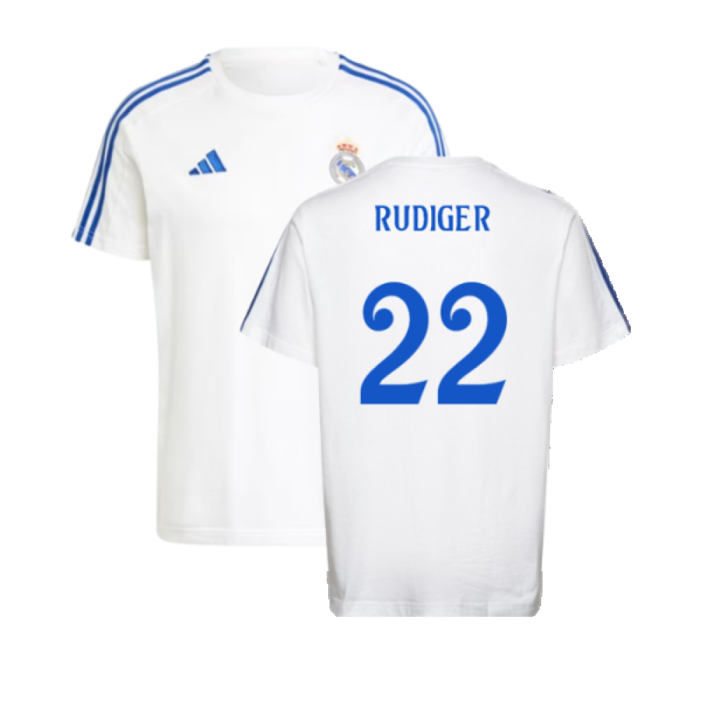 2024-2025 Real Madrid DNA Tee (White) (Rudiger 22)