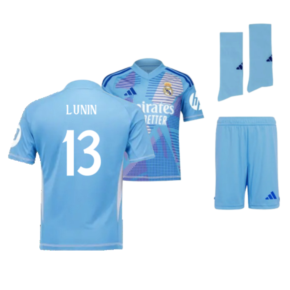 2024-2025 Real Madrid Home Goalkeeper Youth Kit (Lunin 13)