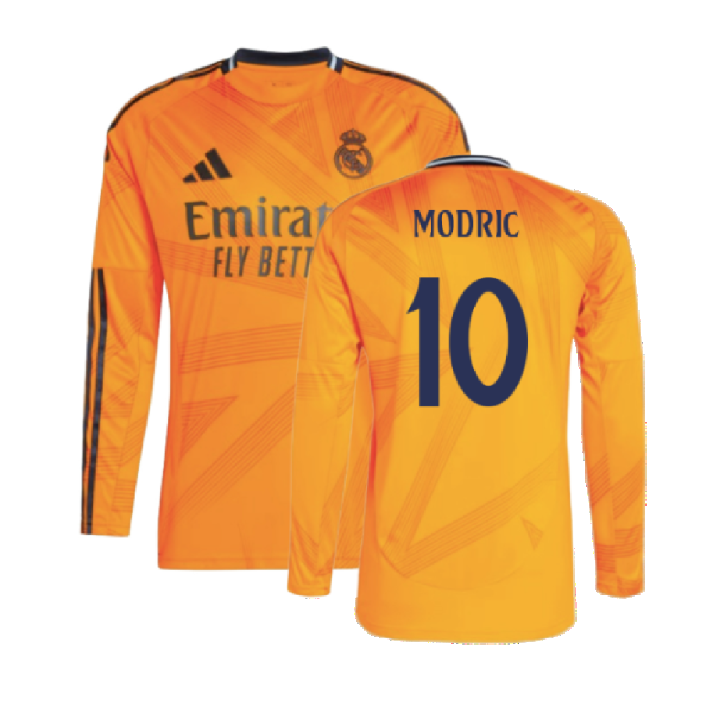 2024-2025 Real Madrid Long Sleeve Away Shirt (Modric 10)