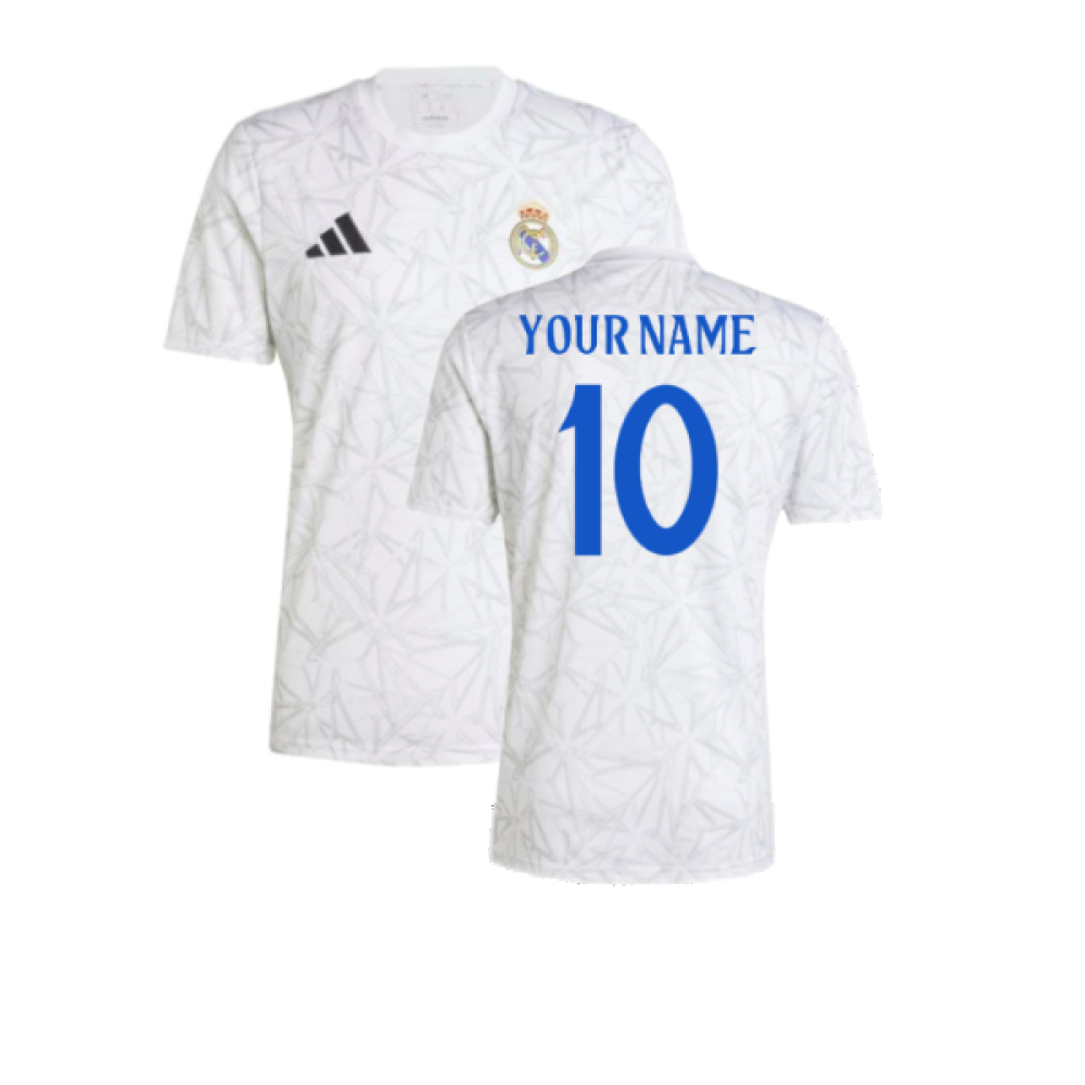2024-2025 Real Madrid Pre-Match Shirt (White) (Your Name)