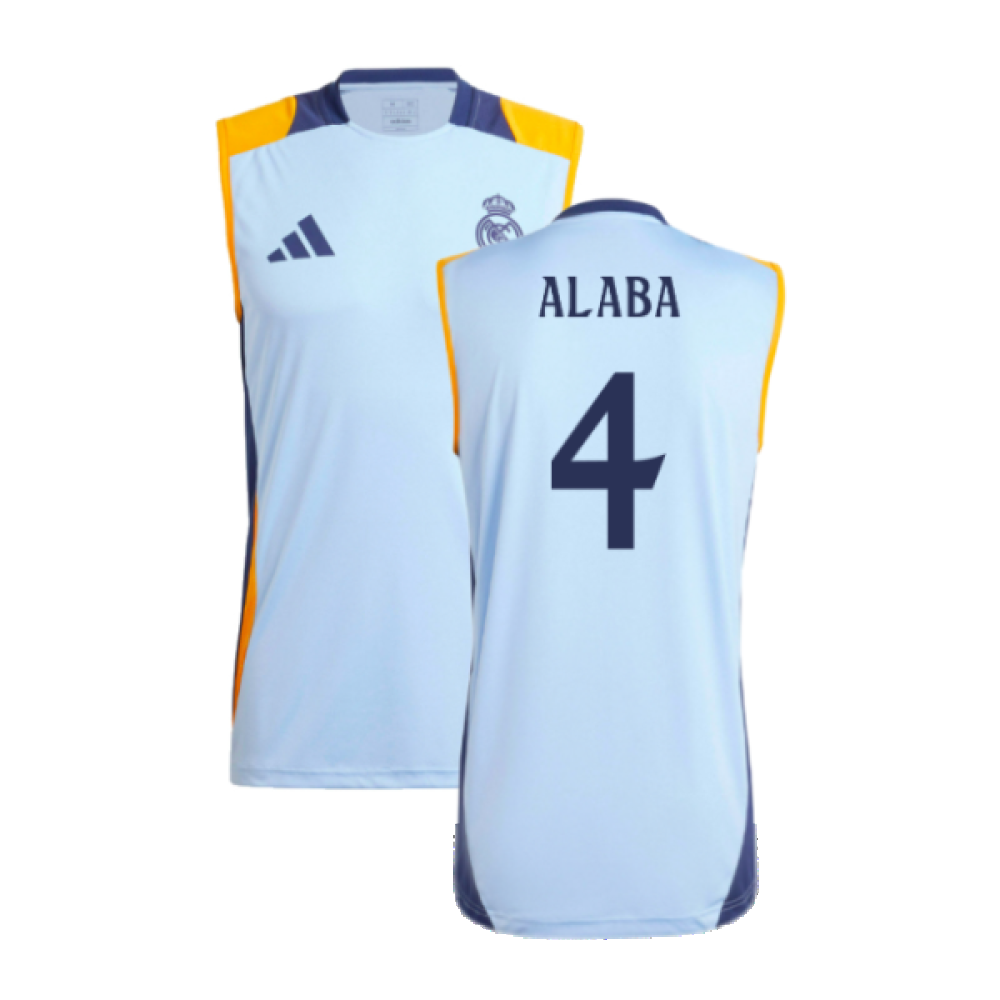 2024-2025 Real Madrid Sleeveless Jersey (Glow Blue) (Alaba 4)