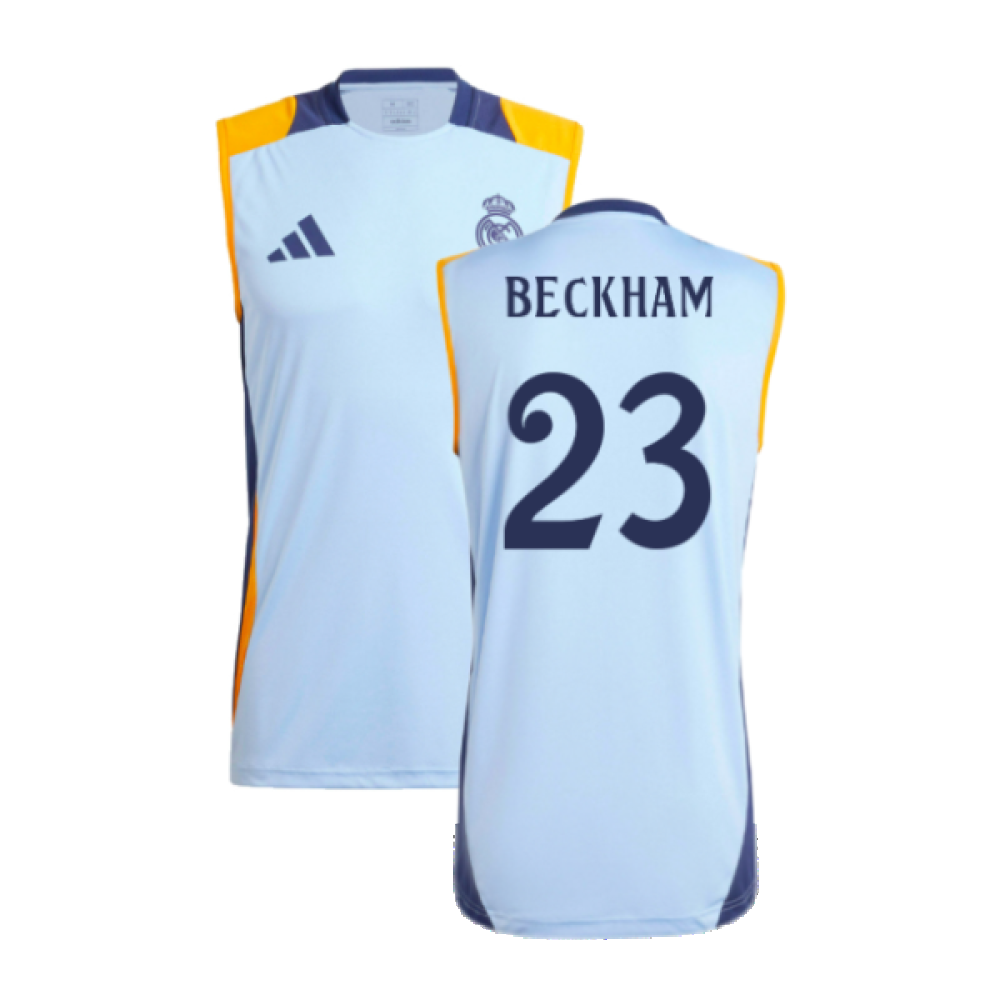 2024-2025 Real Madrid Sleeveless Jersey (Glow Blue) (Beckham 23)