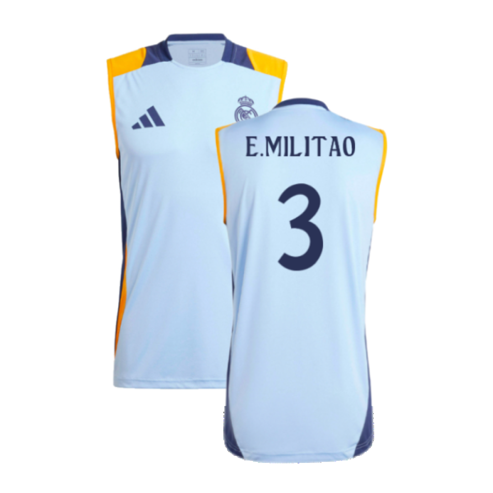 2024-2025 Real Madrid Sleeveless Jersey (Glow Blue) (E.Militao 3)