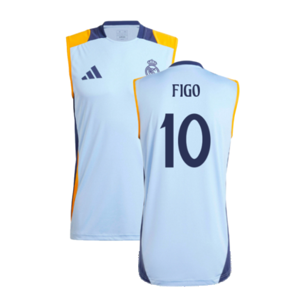 2024-2025 Real Madrid Sleeveless Jersey (Glow Blue) (Figo 10)