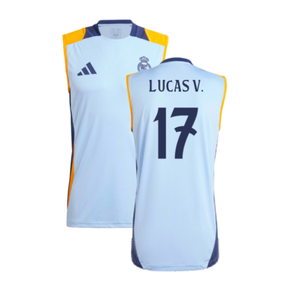 2024-2025 Real Madrid Sleeveless Jersey (Glow Blue) (Lucas V. 17)