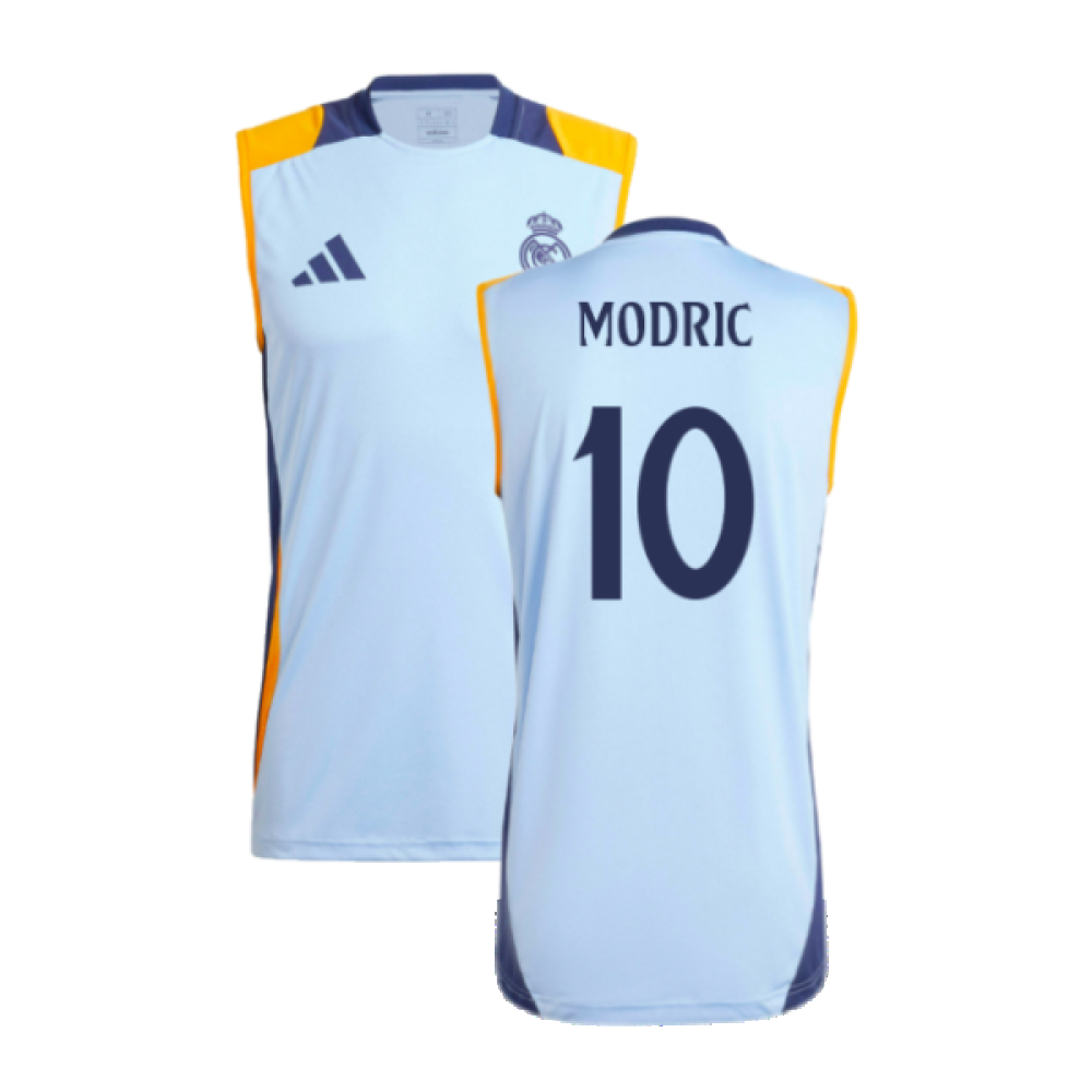 2024-2025 Real Madrid Sleeveless Jersey (Glow Blue) (Modric 10)