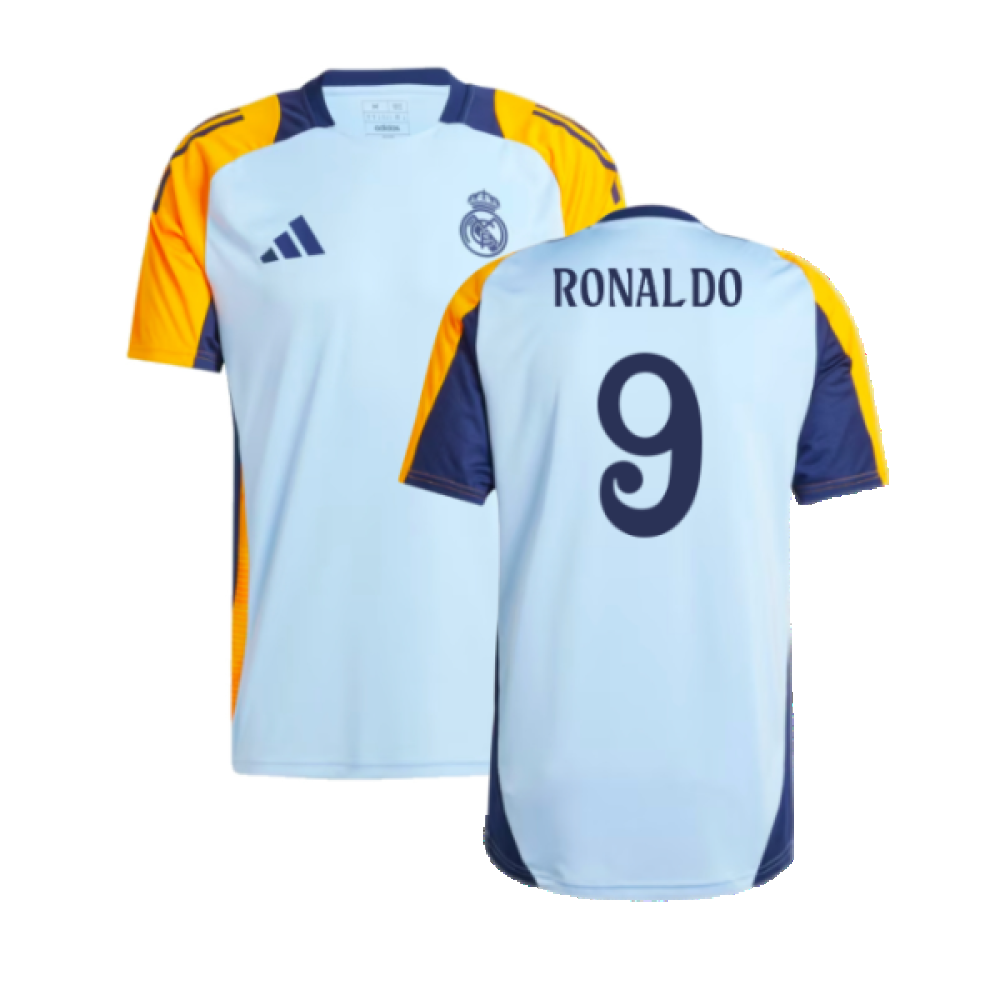 2024-2025 Real Madrid Training Shirt (Glow Blue) (Ronaldo 9)