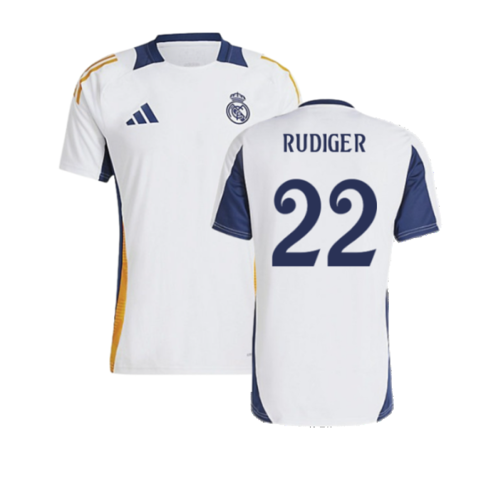 2024-2025 Real Madrid Training Shirt (White) (Rudiger 22)