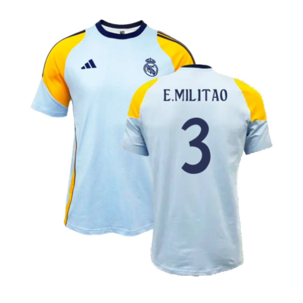 2024-2025 Real Madrid Training Tee (Glow Blue) (E.Militao 3)