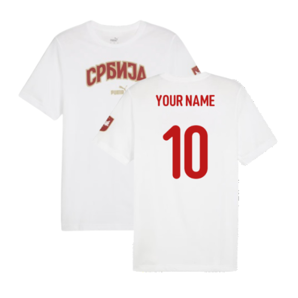 2024-2025 Serbia FtblIcons Tee (White) (Your Name)