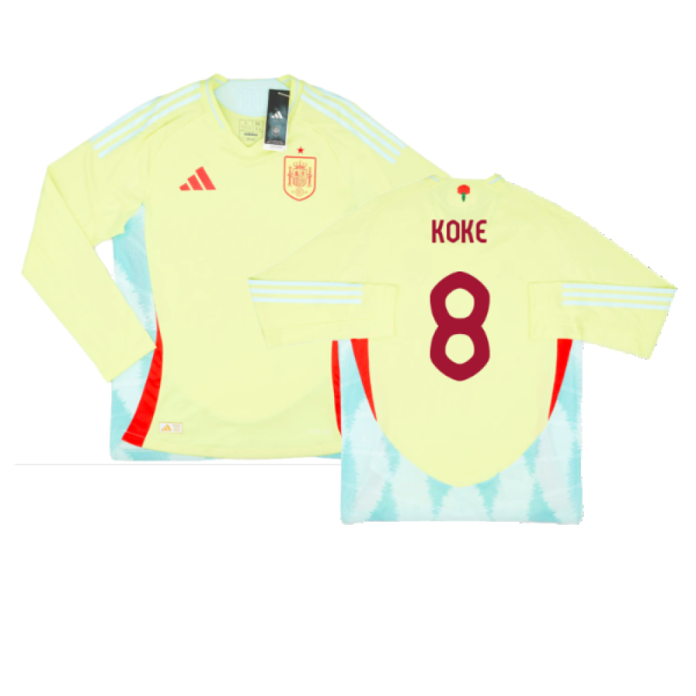 2024-2025 Spain Authentic Long Sleeve Away Shirt (Koke 8)