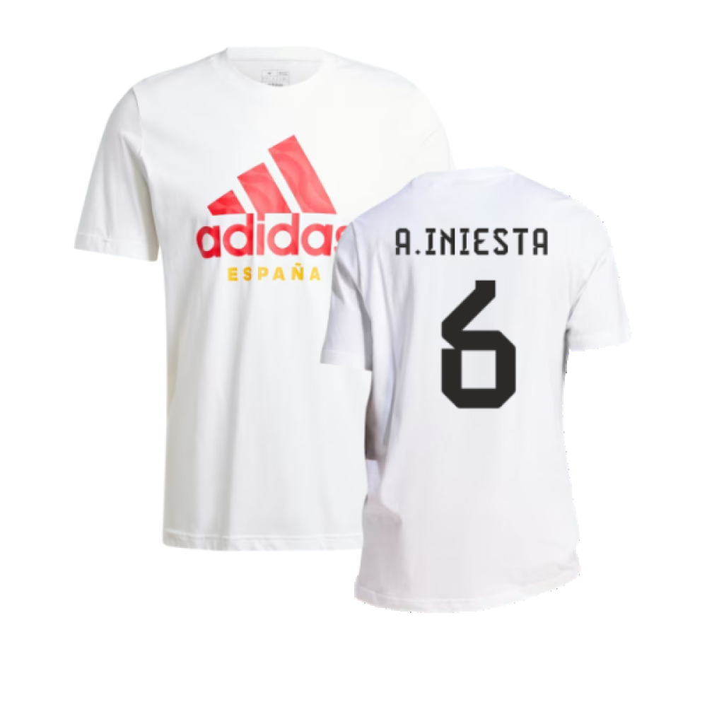 2024-2025 Spain DNA Graphic Tee (White) (A.Iniesta 6)