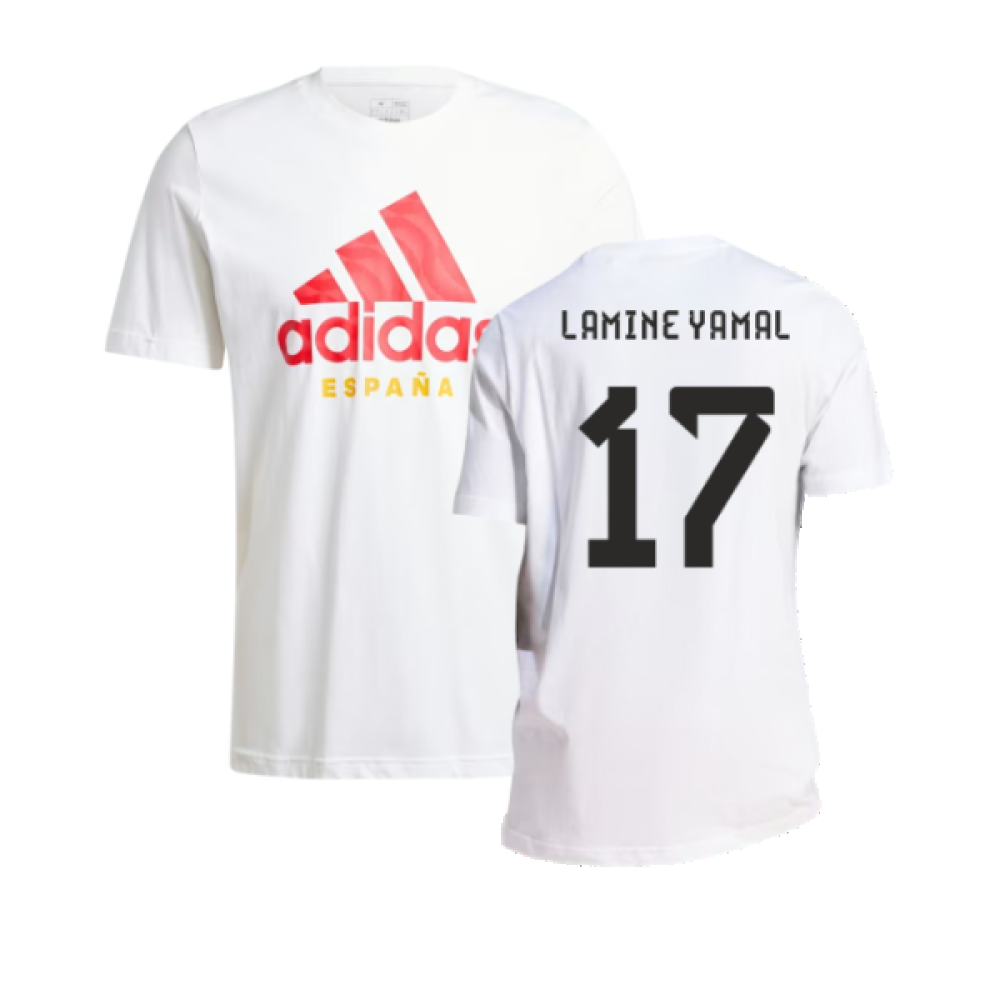 2024-2025 Spain DNA Graphic Tee (White) (Lamine Yamal 17)