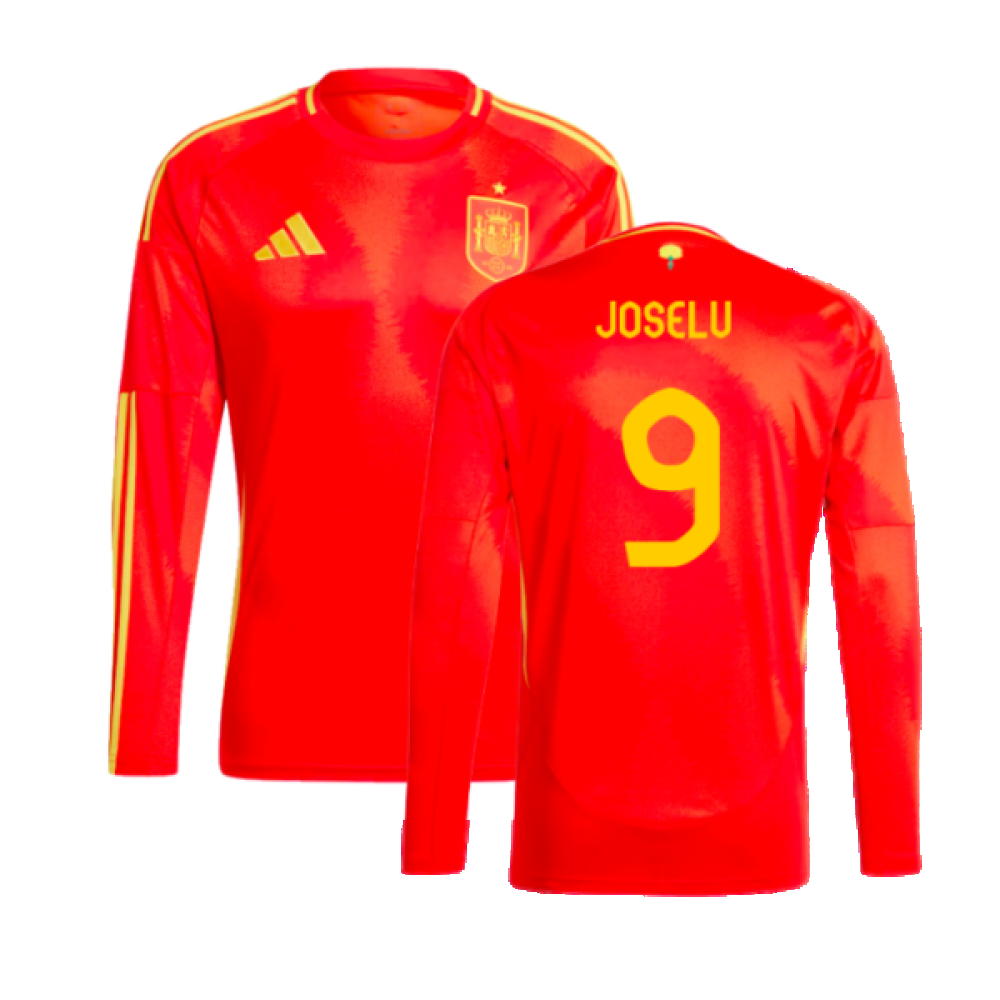 2024-2025 Spain Long Sleeve Home Shirt (Joselu 9)