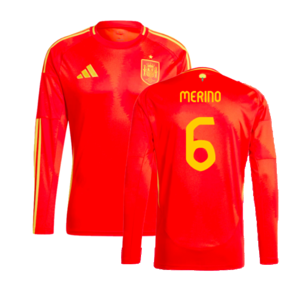 2024-2025 Spain Long Sleeve Home Shirt (Merino 6)