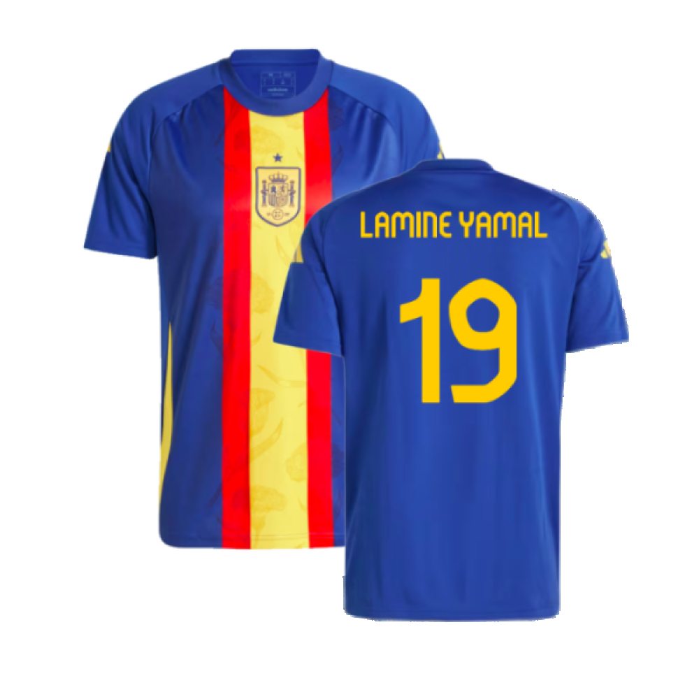 2024-2025 Spain Pre-Match Shirt (Victory Blue) (Lamine Yamal 19)