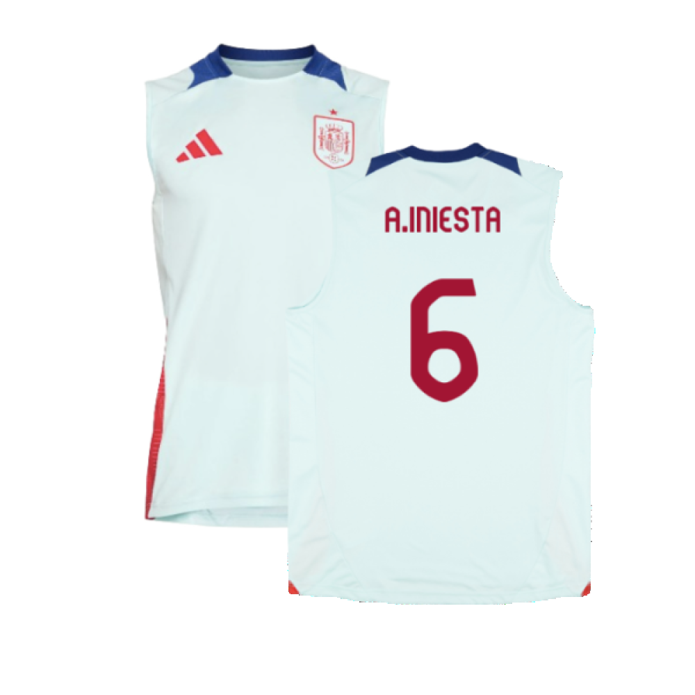 2024-2025 Spain Sleeveless Jersey (Mint) (A.Iniesta 6)