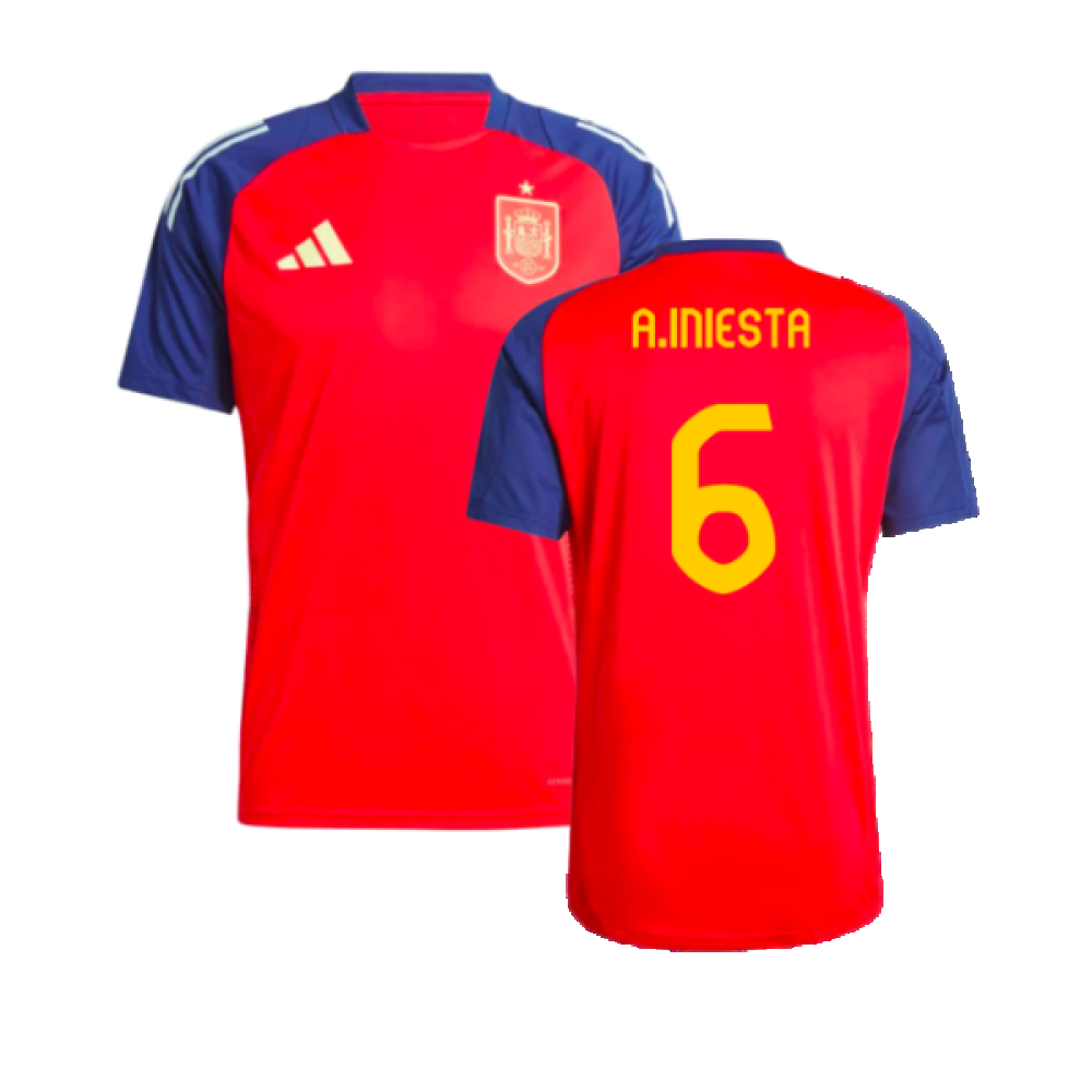 2024-2025 Spain Training Jersey (Red) (A.Iniesta 6)