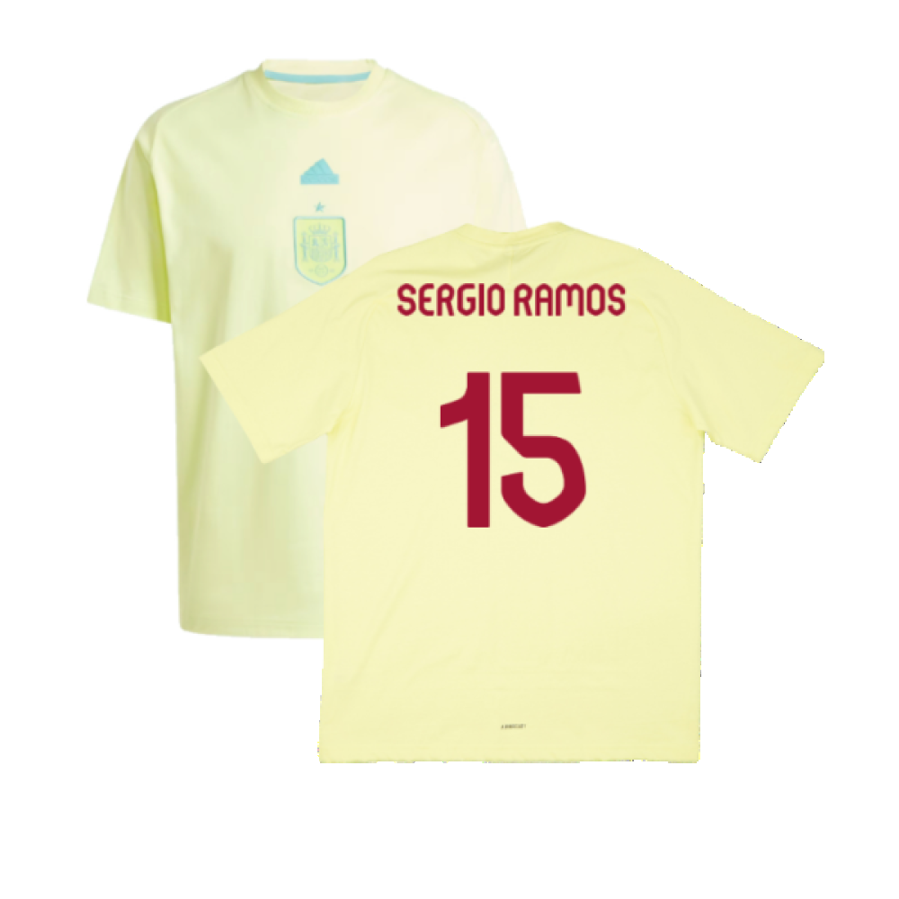 2024-2025 Spain Travel Tee (Yellow) (Sergio Ramos 15)