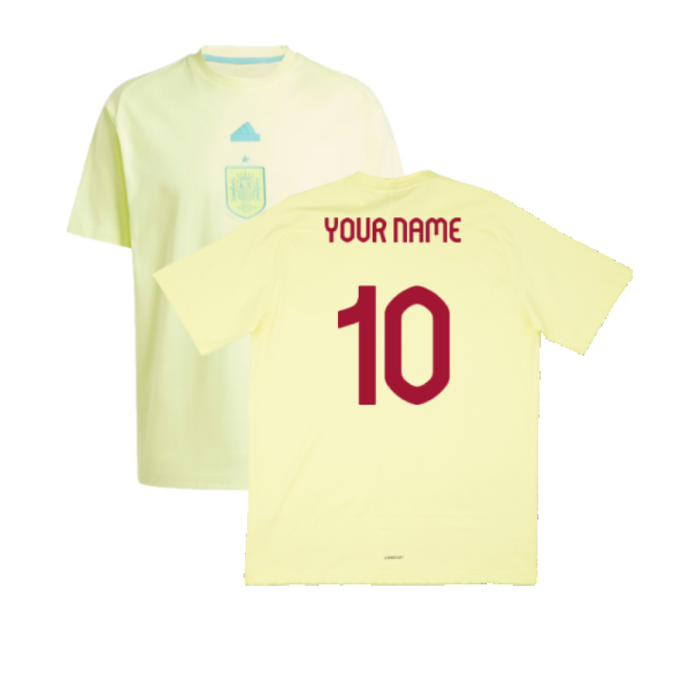 2024-2025 Spain Travel Tee (Yellow) (Your Name)