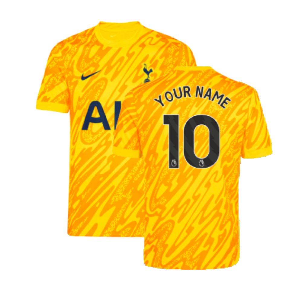 2024-2025 Tottenham Hotspur Goalkeeper Home Shirt (Yellow) (Your Name)