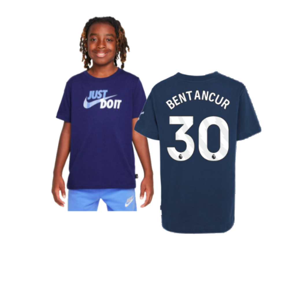 2024-2025 Tottenham Hotspur Just Do It T-Shirt (Navy) - Kids (Bentancur 30)