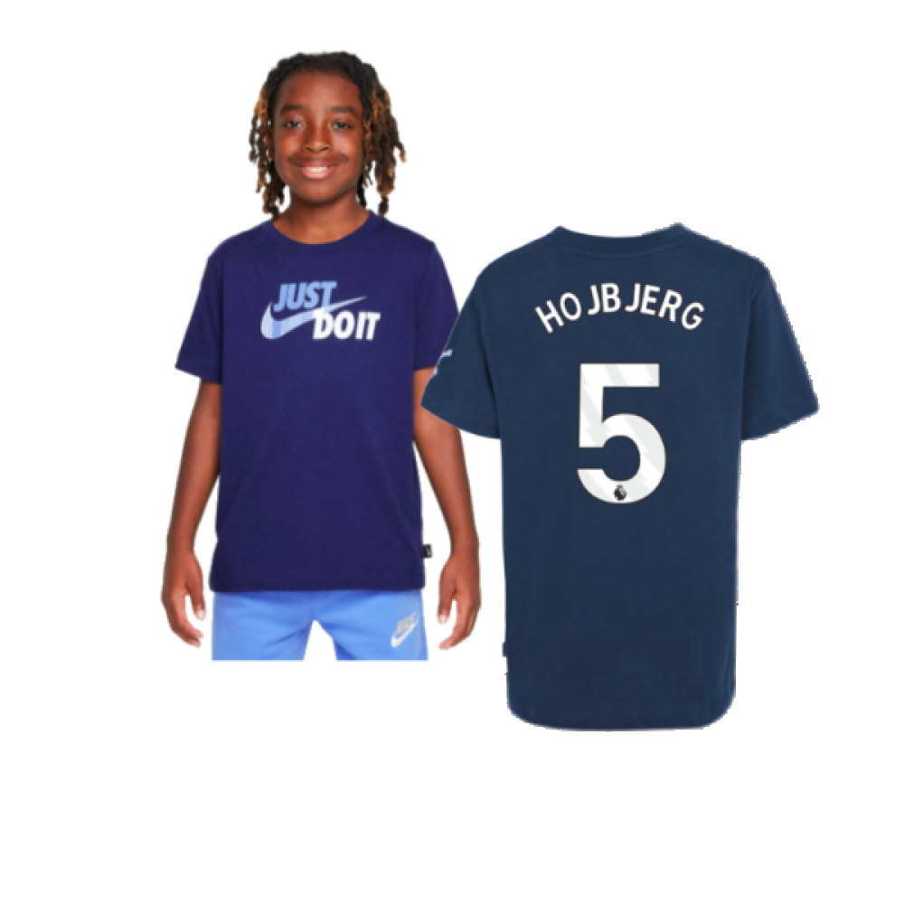 2024-2025 Tottenham Hotspur Just Do It T-Shirt (Navy) - Kids (Hojbjerg 5)