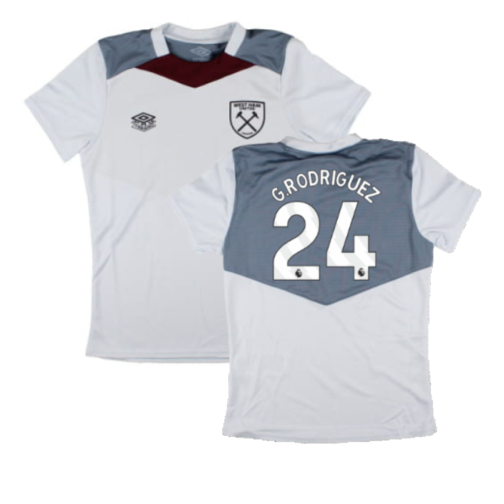 2024-2025 West Ham Training Jersey (Arctic Ice) - Kids (G.Rodriguez 24)